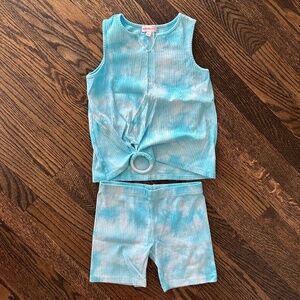 DESIGN HISTORY Girls Cotton Tie Dye Tank Short Set